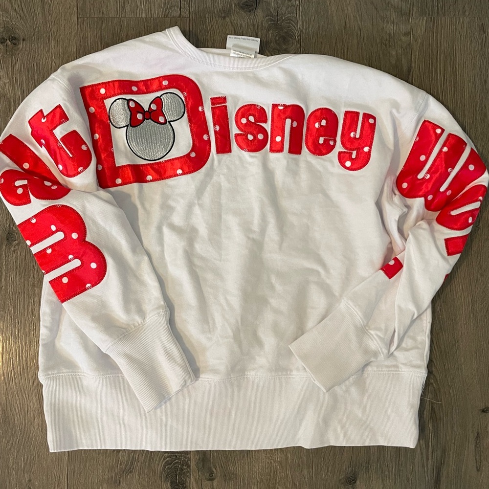 Disney  White and Red Sweatshirt with Minnie Mouse Design